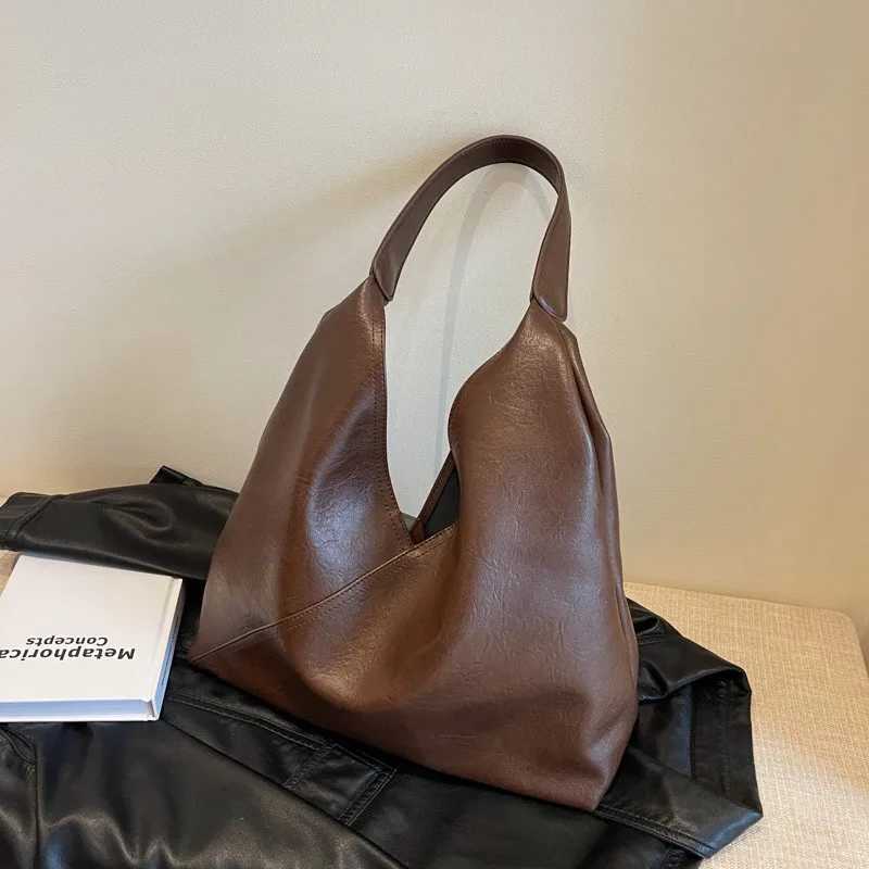Leather Handbags Wen Luxury Fi Brown Large Capacity Shoder Bags Shopping Tote Bags 2024 New Big Underarm Hobo Bag Z250514