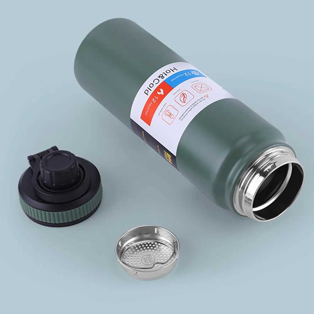 600ML/800ML outdoor hot portable kettle water bottle with tea filter 304 stainless steel hot cup leak proof flame movement Y241114