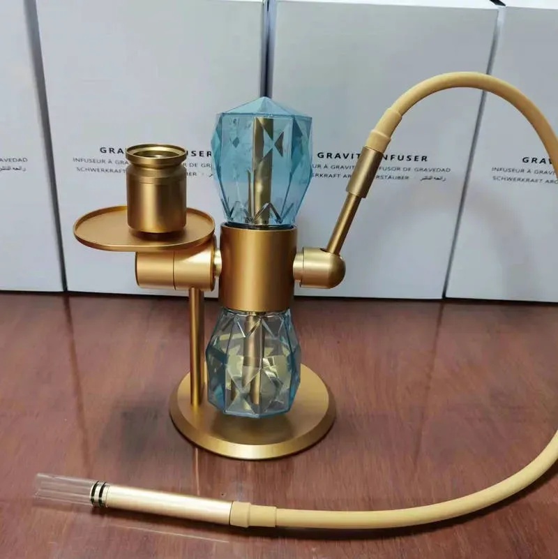 Rotating Aluminum Alloy Glass Gravity Bong with 360