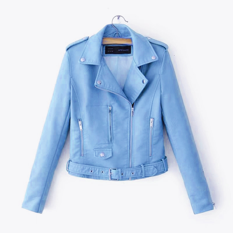 womens coat new station small leather jacket women's short korean version slim fit motorcycle pu jacket versatile showing off the trend of slim j