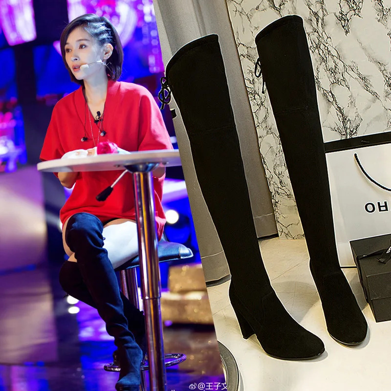 Artificial suede ultra-thin boots sexy over the knee womens fashion winter high heels womens fashion Botas Mujer 241113