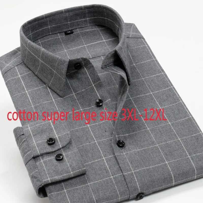 New Arrival Spring Autumn Men Thick Formal Extra Large Cotton Long Sleeve Shirts High Quality Plus Size 3xl- 8xl 9xl 10xlXJ24113