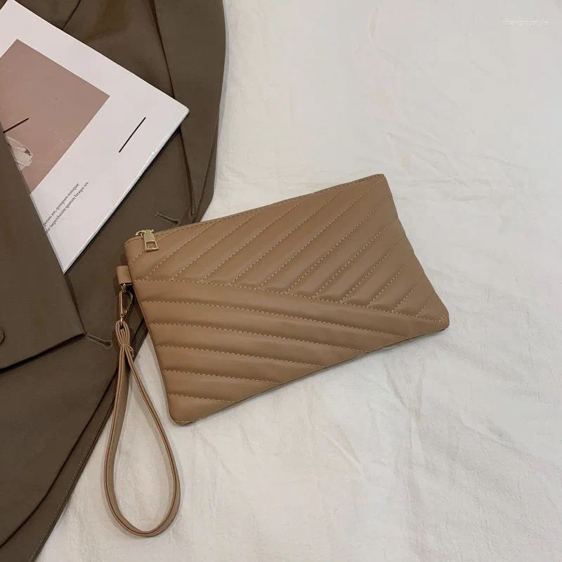 Evening Bags Women Wristlet Bag Stylish Leather Envelope Shopping Traveling Portable Small Purse Clutch Wallet