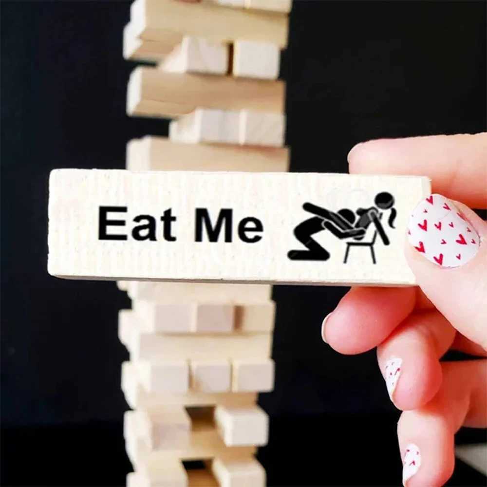 Couple Game Night Intimate Block Tower Game Valentines Day Rolling Tower Stacking Block Game Adult ParTY Interactive Game W241114