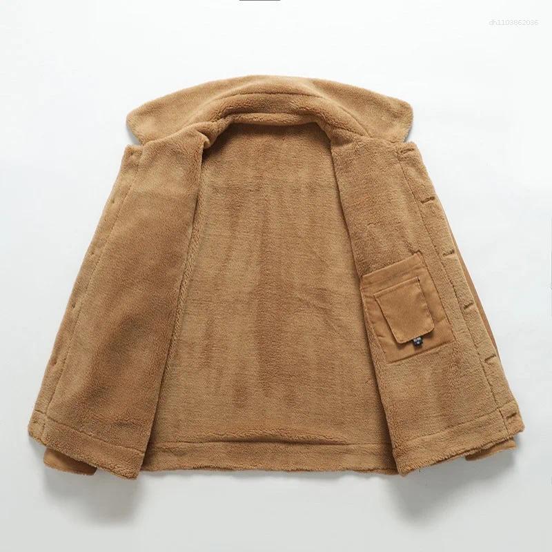 Men's Jackets Selling Winter Collar And Plush Thick Denim Jacket Clothing Casual Rocking Fleece Warm Windbreaker