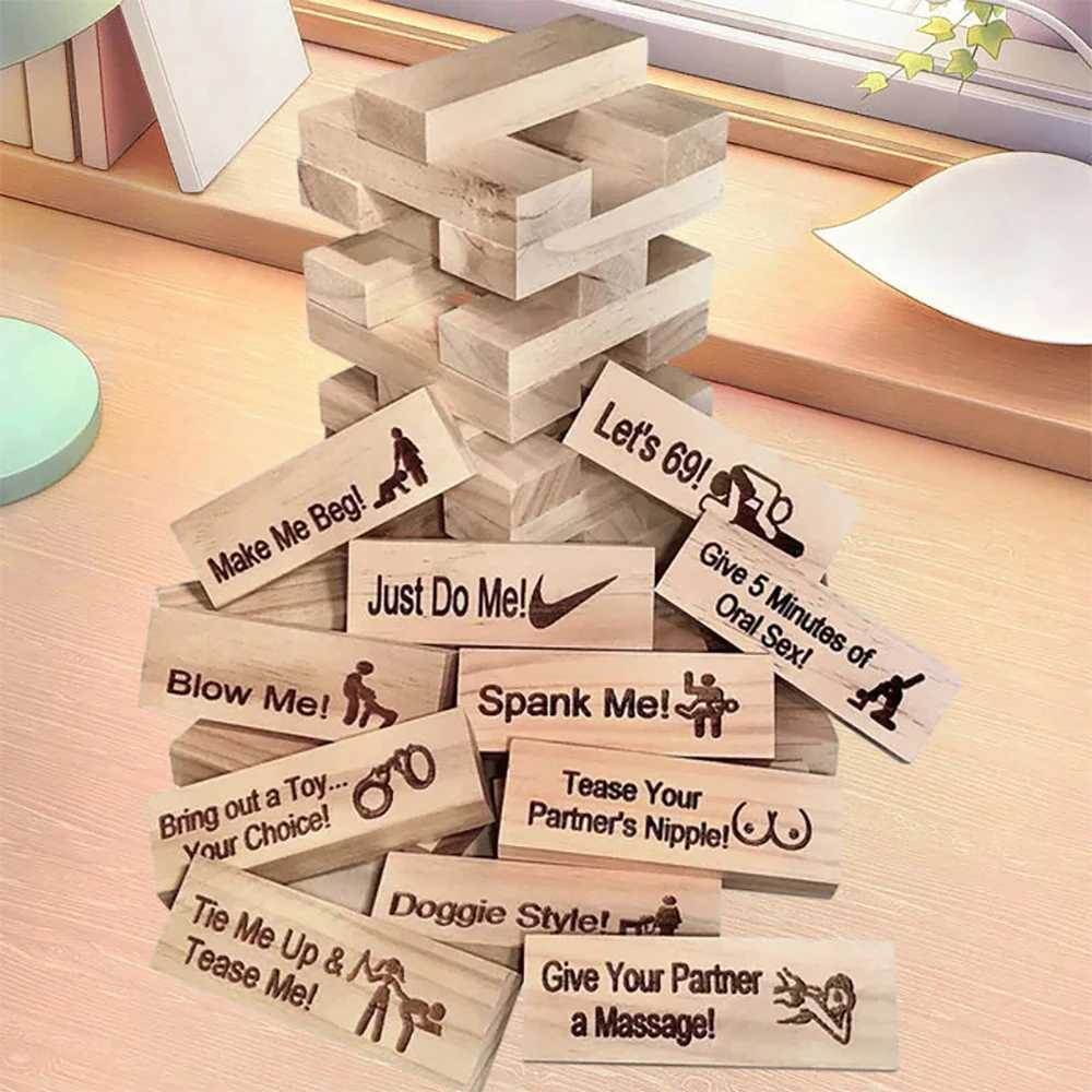 Couple Game Night Intimate Block Tower Game Valentines Day Rolling Tower Stacking Block Game Adult ParTY Interactive Game W241114