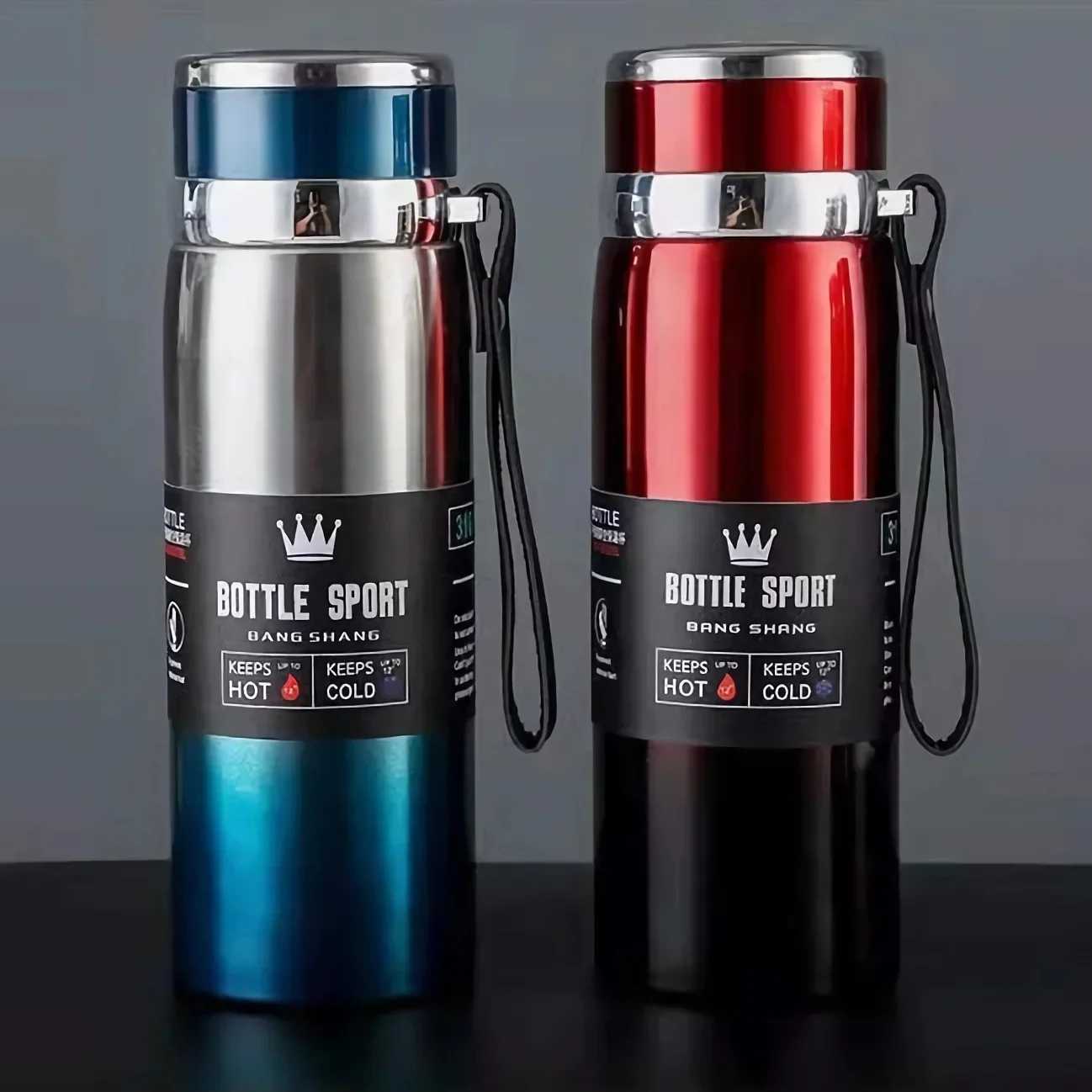 1-liter hot water bottle for keeping hot and cold water bottles used for water tea coffee vacuum flame stainless steel hot water bottles Y241114