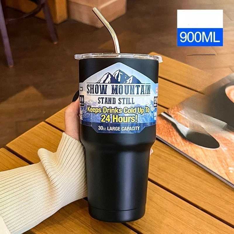 Stainless steel wall mounted vacuum glass travel Yetys coffee bottle double hot water bottle Y241114