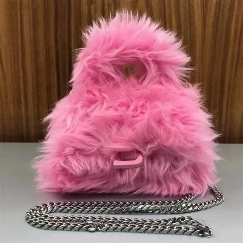 Designer Winter Furry The Tote Bag Women Fashion Shoulder Handbag Teddy Soft Plush Crossbody Bags Female Mini Purse