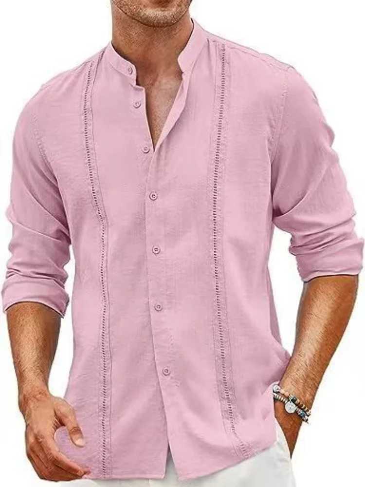 2024 Spring and Autumn Fashion casual long sleeve Shirt Mens shirt cotton button-down Shirt High quality TopXJ24113