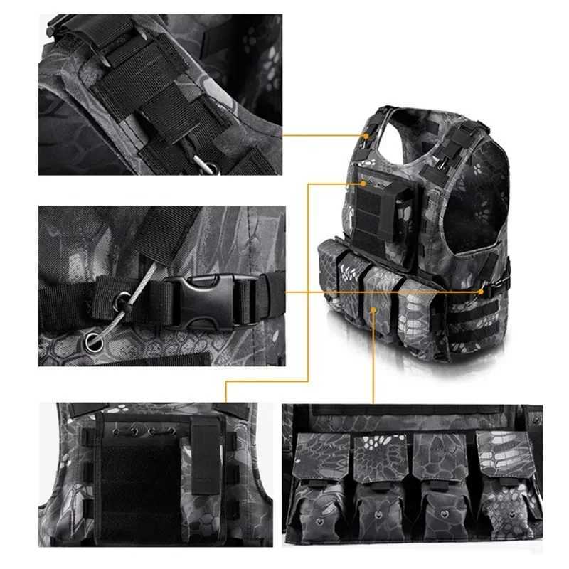 Tactical Molle Vest Security Gear Combat Training Assault Plate Carrier Outdoor Hunting Airsoft Sport Protection Vests LX241114