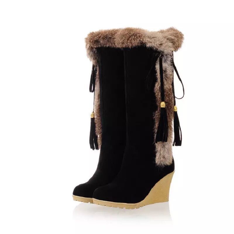 New Autumn/Winter Frosted Oversized Wedge Heel Boots.