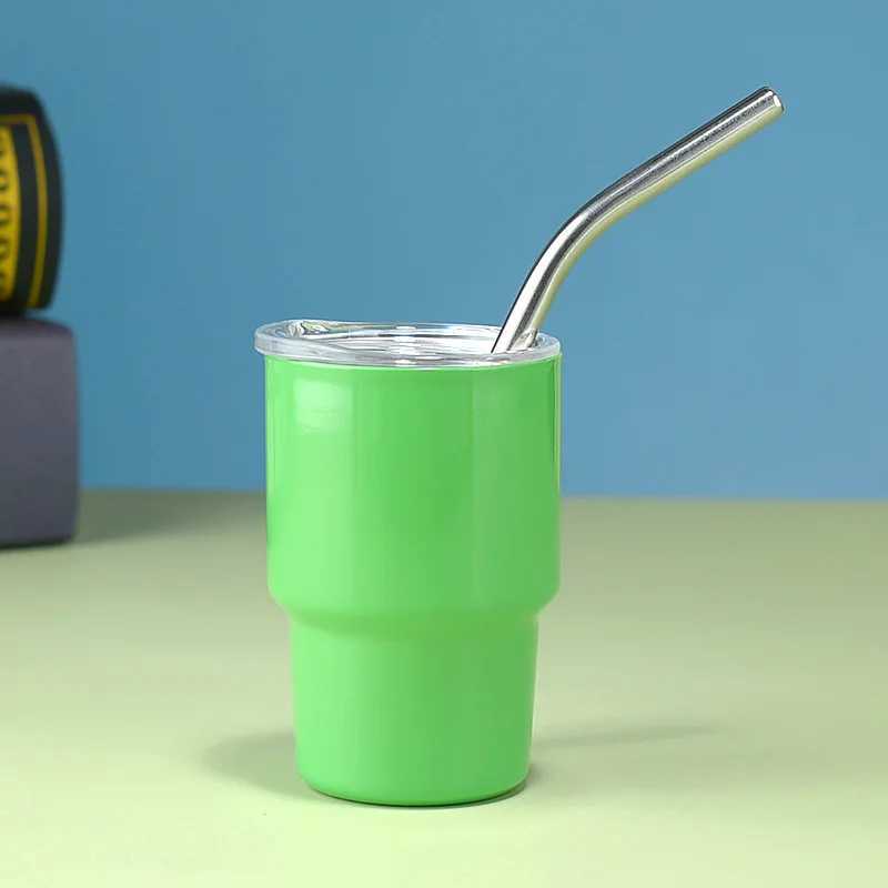 Mini Cold Swap Lens Stainless Steel Hot Cup Single/Double Layer Straw Cup Small Capacity Cup Y241114