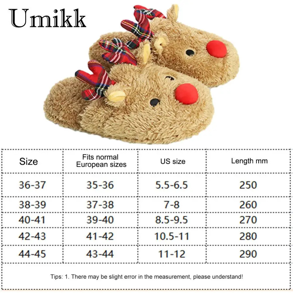 Cute Christmas reindeer slider anti slip winter slider comfortable mens breathable bedroom slider 241113