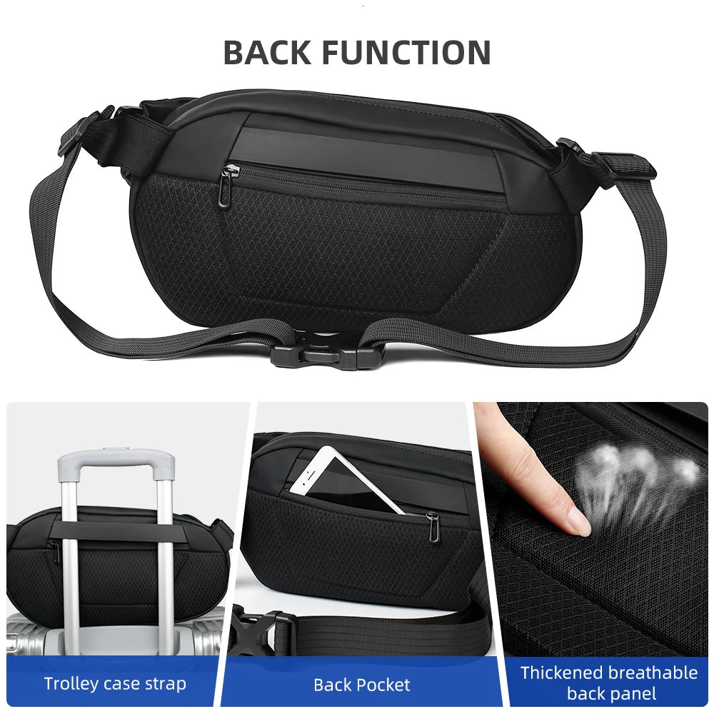 Heroic Knight Waterproof Mens Chest Bags Fashion Crossbody Bag Travel Sports Sling Pack Antitheft Male Shoulde Messenger 241111