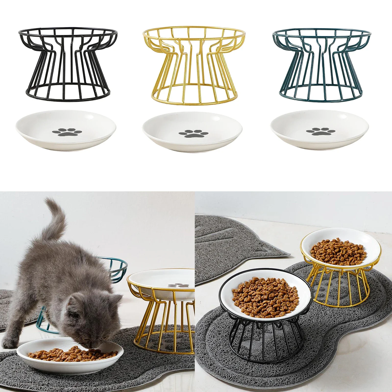 Ceramic Doggie Accessories for Pet Dogs & Feeding Supplies Cat Stand Water Treats Bowl Drinking Raised Food Outdoor Cats