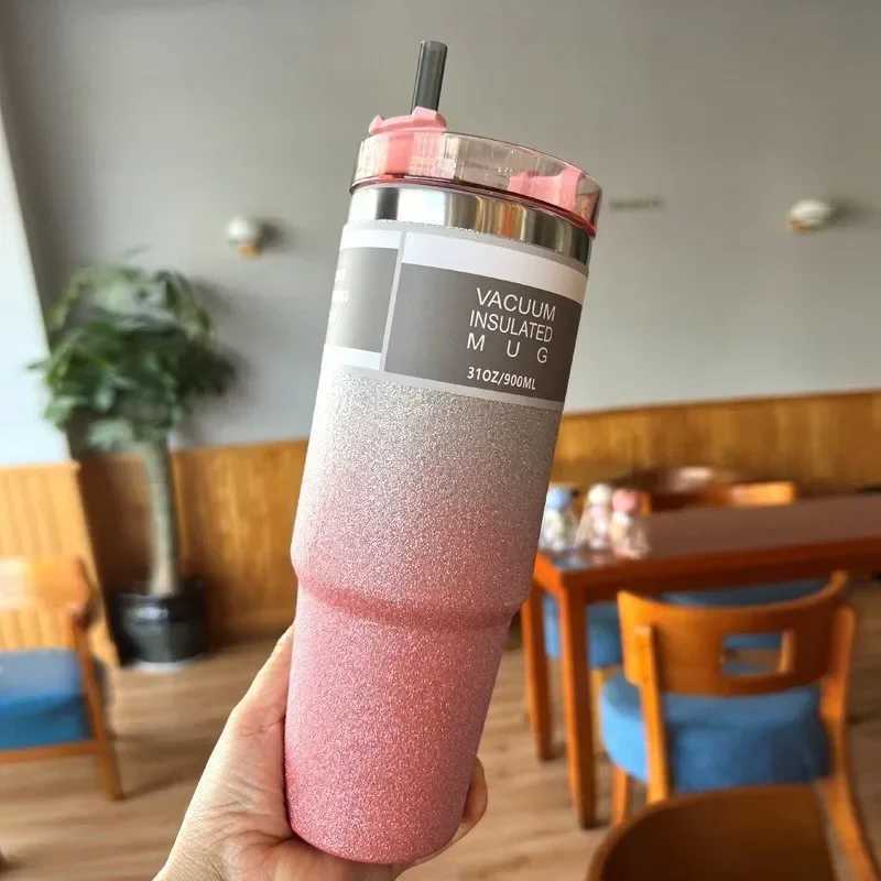 Vacuum insulated stainless steel hot g-type coffee cup with slotted insulated travel cup leak proof lid hot Bingba cup Y241114