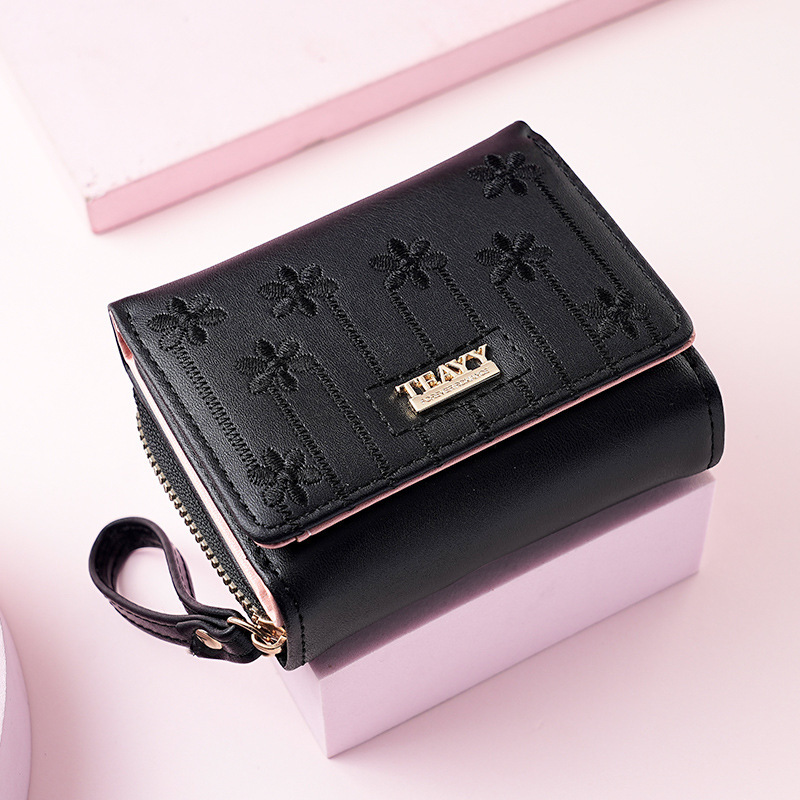 2025 New Brown Warm Tone Short Design Designer Multi Functional Zero Zipper Buckle Small Card Bag Women's Wallet Collection Bag