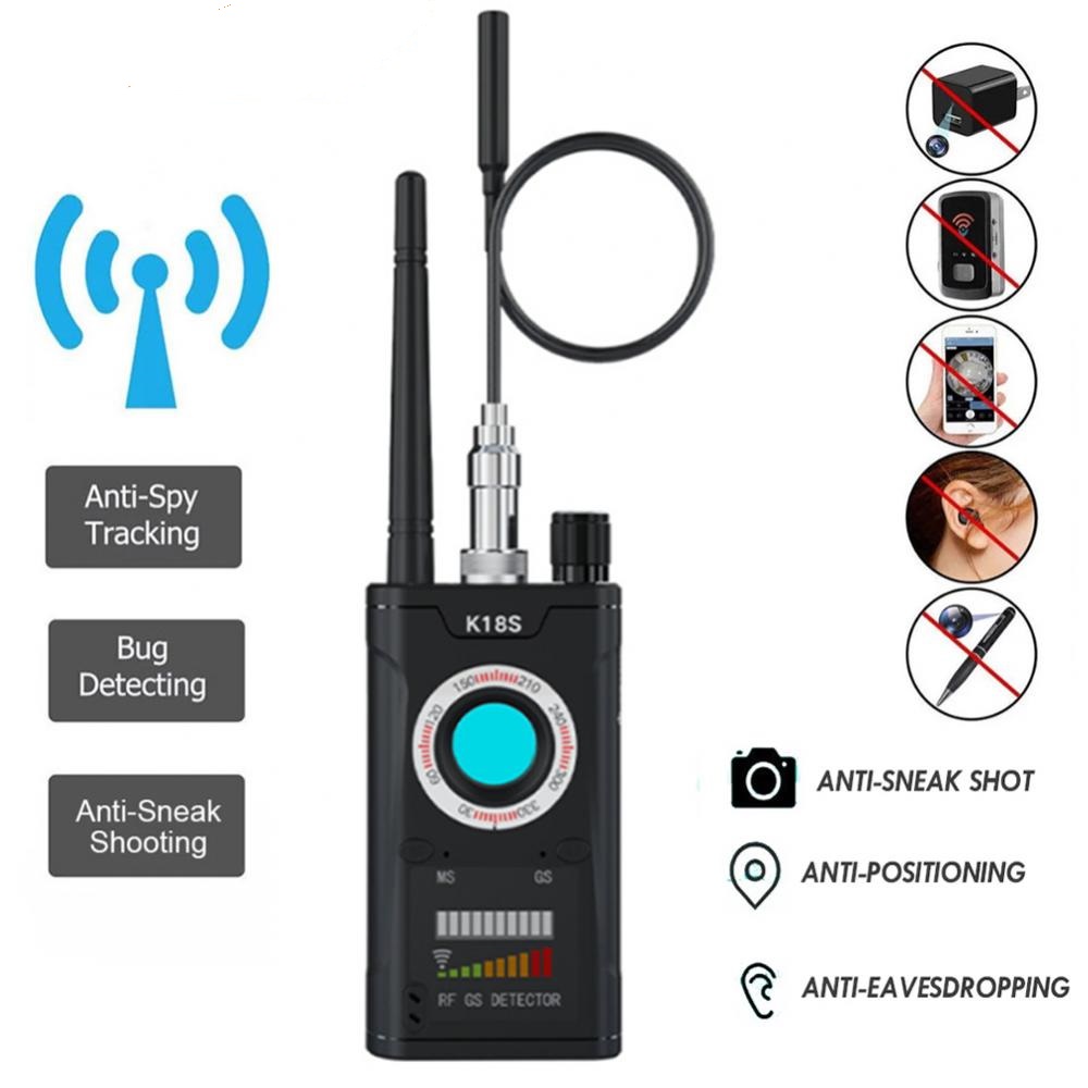 K18S Multifunction Eavesdropping Hidden Camera Detector RF Wireless Gsm Sound Signal Wiretapping GPS Tracker Cam Detector Bug