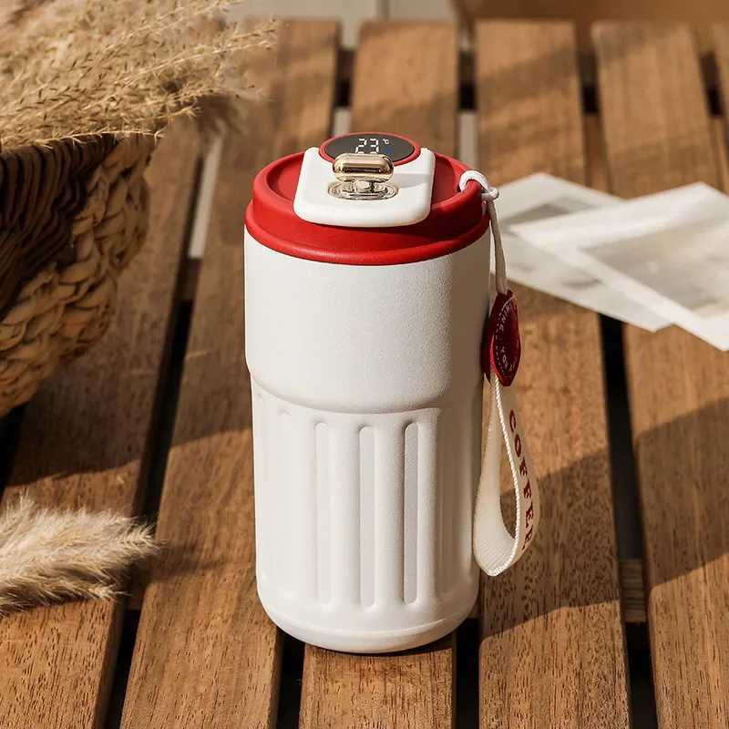 450ML Smart Travel Coffee g Display LED Temperature Thermostat g Stainless Steel Insulated Thermostat Bottle Portable Vacuum Film Y241114