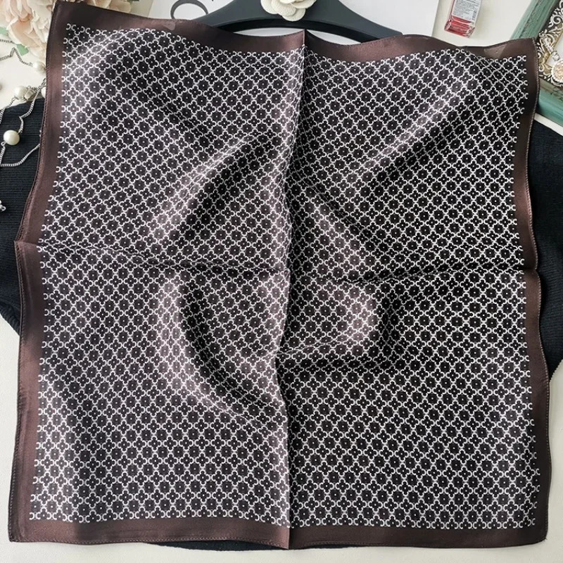 100% natural silk scarf mens pocket square retro grid Kerchief set handle Chief mens Bandana gift accessories241114