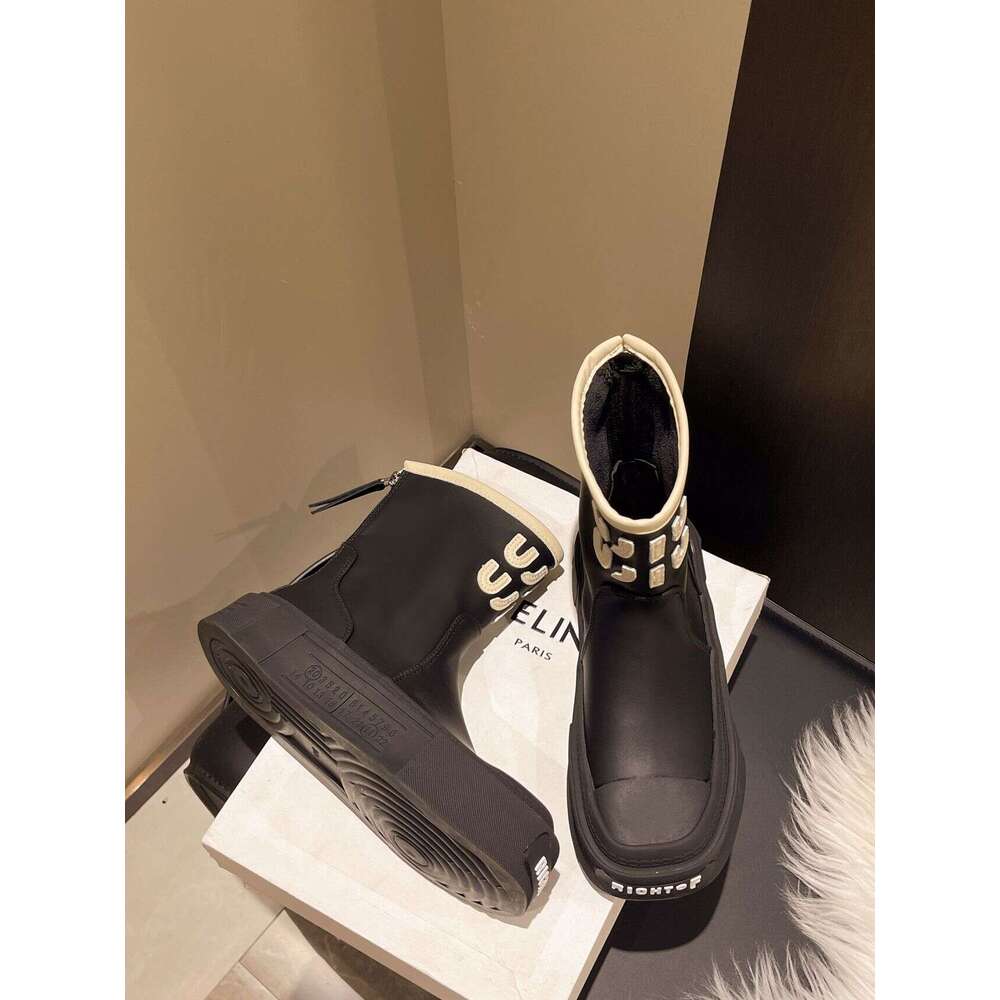 2025 beautiful Thick Soled Round Toe Long For Women 2025 New Autumn And Winter, Knee Only Skirt, Knight pretty Slim Boots, Elastic Boots Winter, Skirt