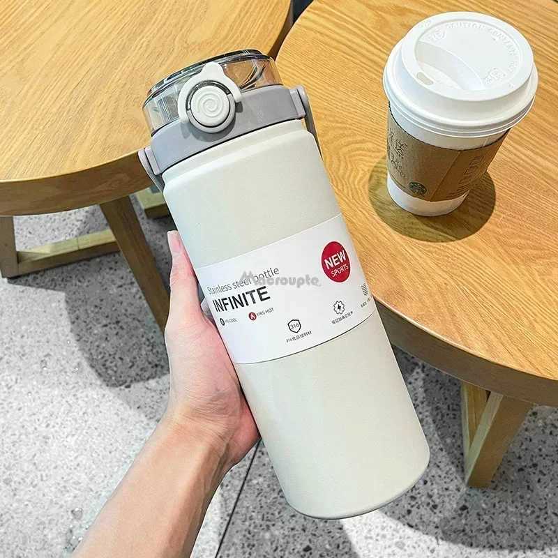 1.2L large capacity hot water bottle with stainless steel hot water bottle maintaining hot and cold cup vacuum valve 304 Y241114