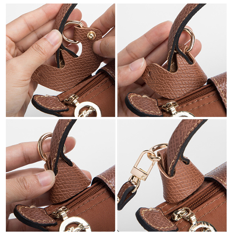 Leather Bags Strap For Mini Longchamp Bag Shoulder Strap Dumpling Crossbody Accessories For Punch-free Bag DIY Hanging Buckle