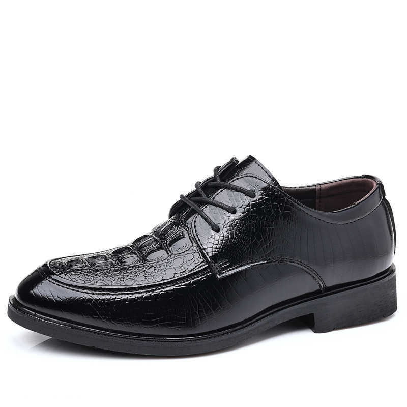Men Dress Shoes Crocodile Leather Shoes For Mens Formal Breathable Casual Shoes English Style Summer Leisure Mens Bridegrooms Wedding Shoes 241009
