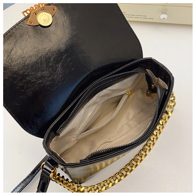 Retro Patent Leather Women's Shoulder Flap Designer Solid Color Armpit Red Crossbody Bag Women's Handbag