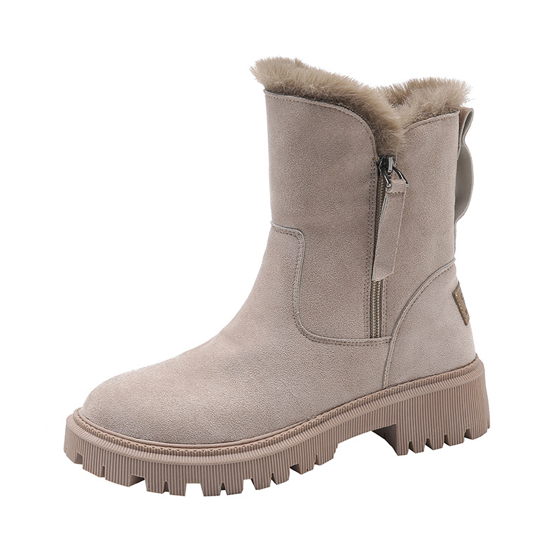 35-42 Large Autumn and Winter New Style Casual Plush Thick Warm Snow Boots.