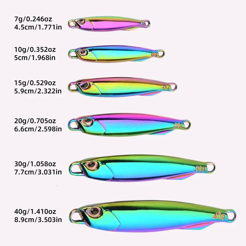 10/30PC/batch metal casting fixture spoon 60G 40G 30G bait set with hook casting fixture fishing rod fishing bait 241113