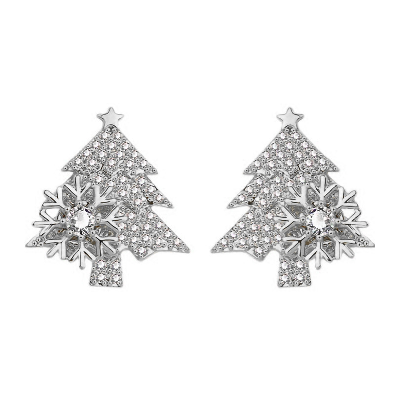 Sparkg Sterg Sier Rotating Snowflake Stud Earrings for Christmas