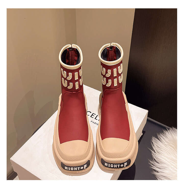 2025 beautiful Thick Soled Round Toe Long For Women 2025 New Autumn And Winter, Knee Only Skirt, Knight pretty Slim Boots, Elastic Boots Winter, Skirt