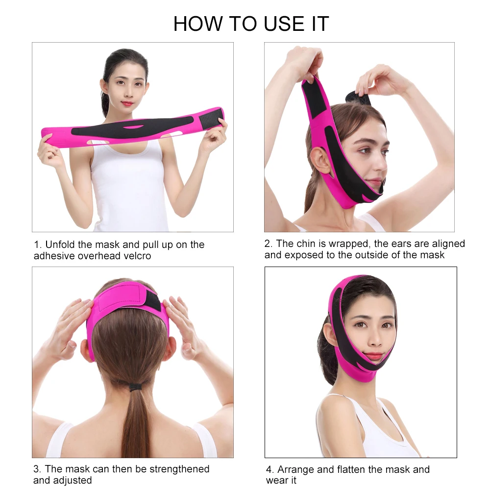 c Line Reusable Lifting Mask V Facial Slimming Strap Double Chin Reducer Bandage Face Lift Up Belt Shaped Massager Anti Wrinkle