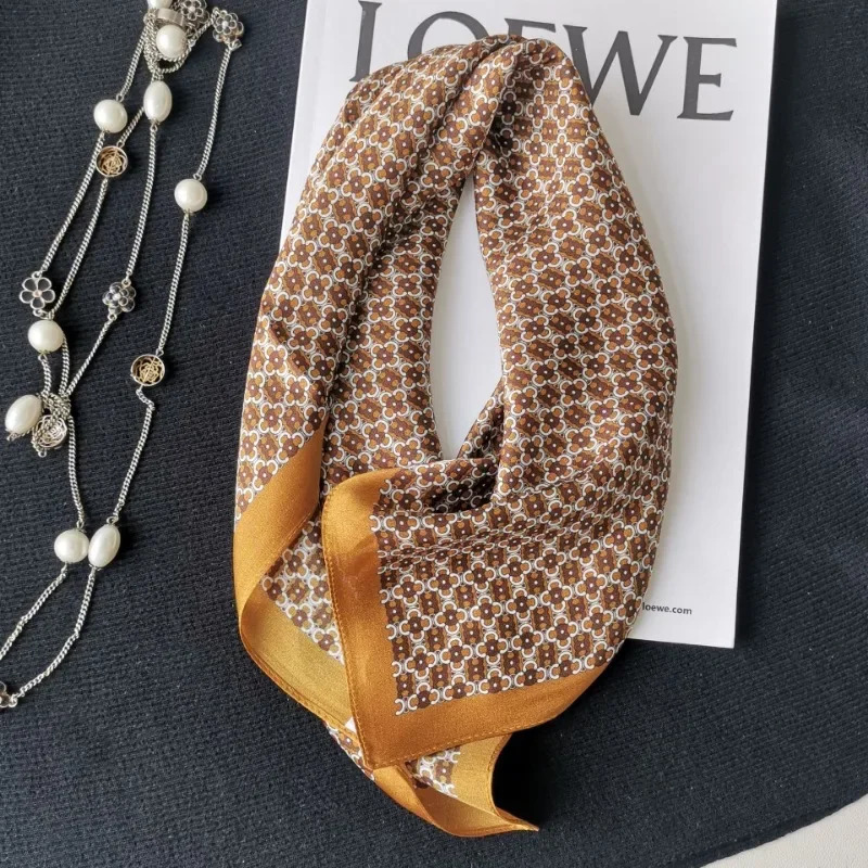 100% natural silk scarf mens pocket square retro grid Kerchief set handle Chief mens Bandana gift accessories241114