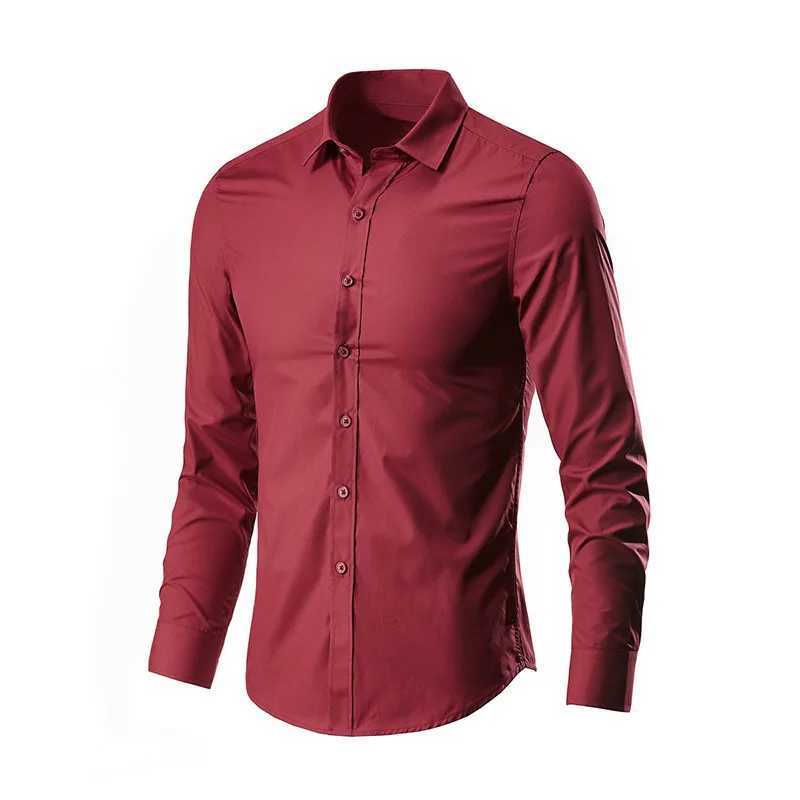 Mens Dress Shirts Long-Sleeved Non-Ironing Business Blouse Slim-Fitting Professional Work Casual Button-Down Suit ShirtsXJ24113