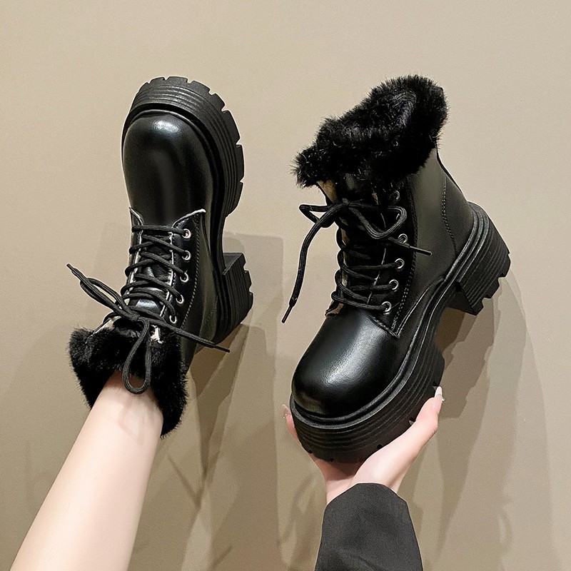 2024 new free shipping designer boots for womens black white Winter velvet insulation martin boots size 35-40