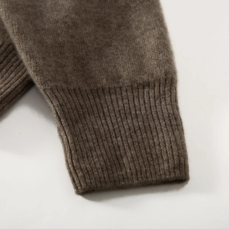 100% Cashmere Womens Sweater Pullover Hoodie Long Sleeve Button Winter Thickened Warm Knitted Top Womens 241113