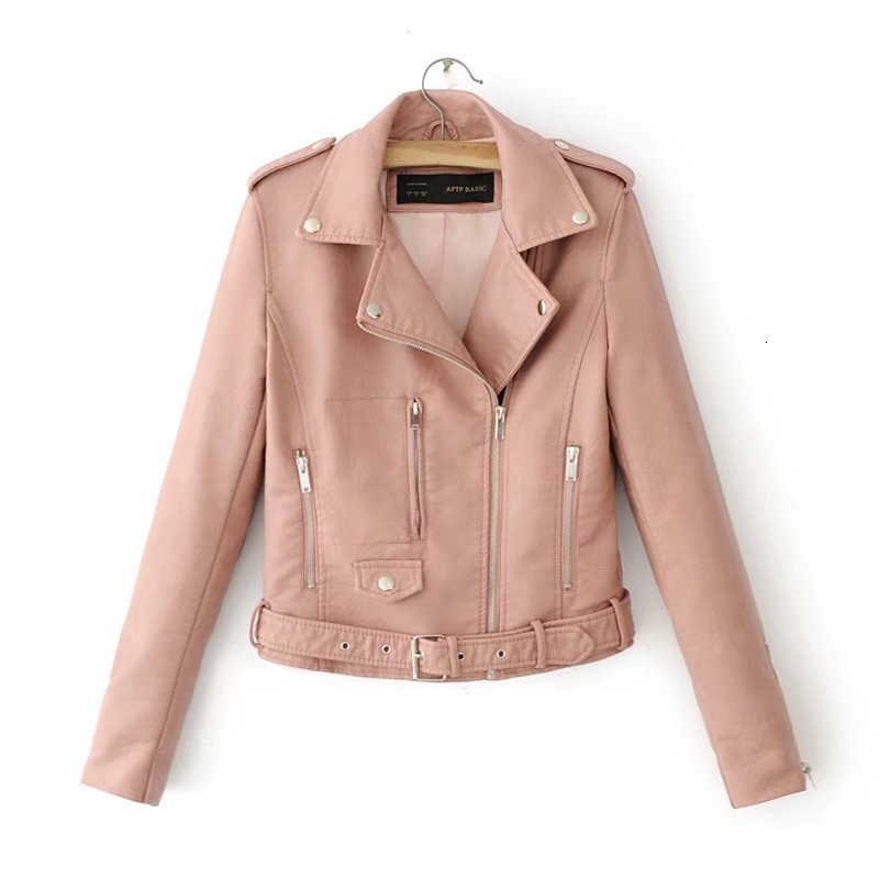 womens coat new station small leather jacket women's short korean version slim fit motorcycle pu jacket versatile showing off the trend of slim j