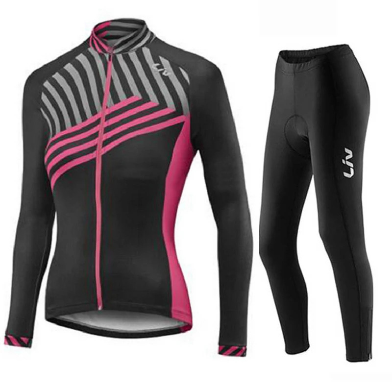 Liv womens cycling jersey set autumn long sleeved breathable clothing MTB Maillot Ropa Ciclismo cycling sportswear cycling uniform 241113