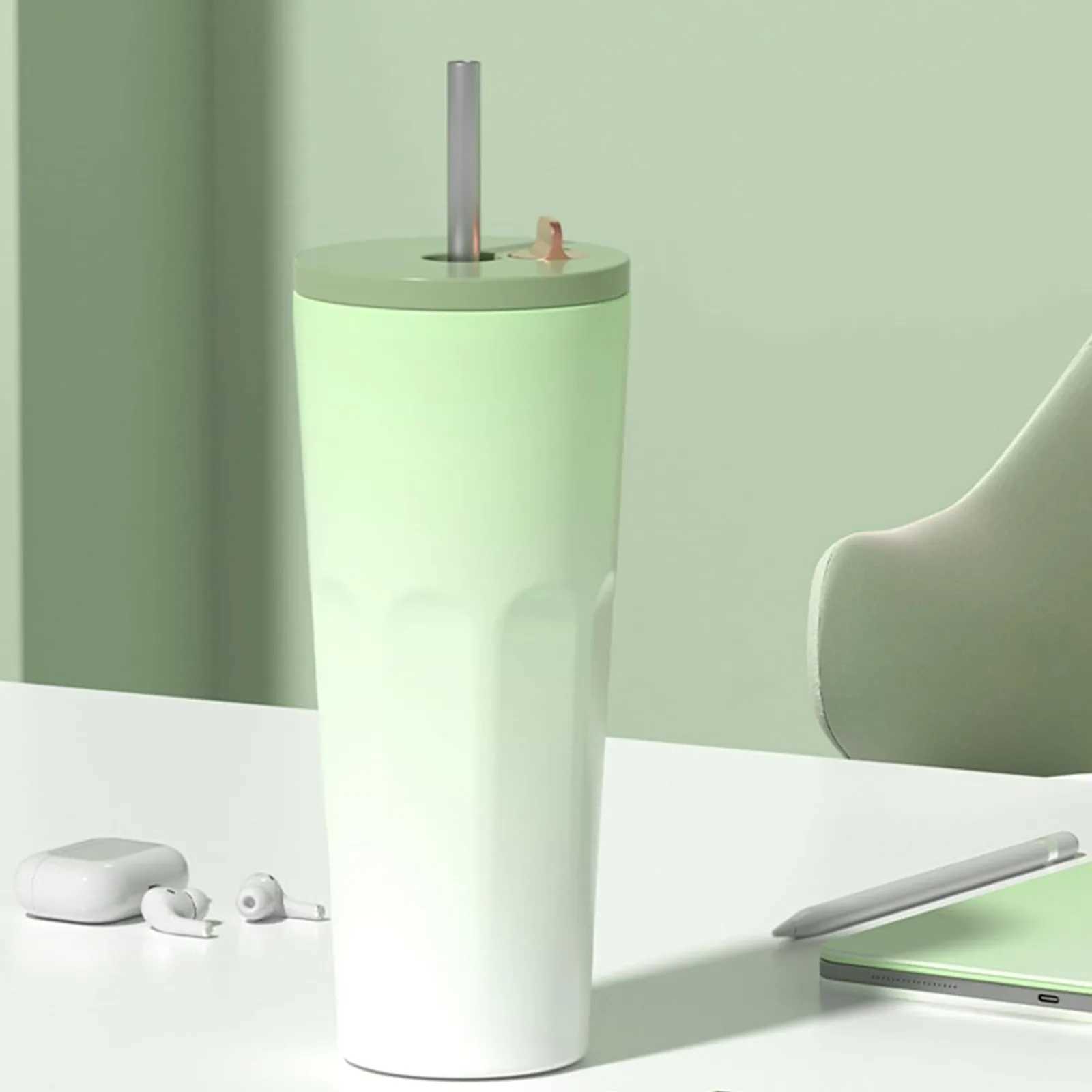 700ml stainless steel coffee hot cup car inflatable bottle leak proof hot double wall coffee cup vacuum flame Y241114