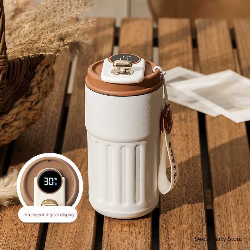 450ML Smart Travel Coffee g Display LED Temperature Thermostat g Stainless Steel Insulated Thermostat Bottle Portable Vacuum Film Y241114