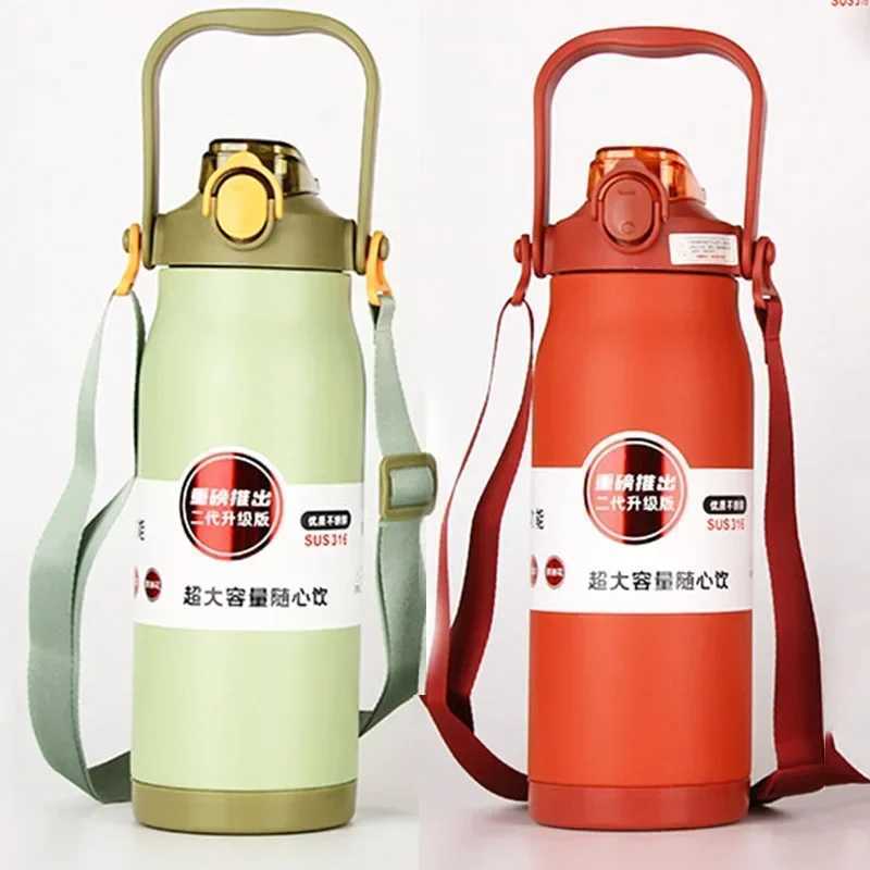 680ML/1000ML/1300ML thermocouple bottle stainless steel portable thermocouple large capacity thermocouple bottle with sports cup Y241114