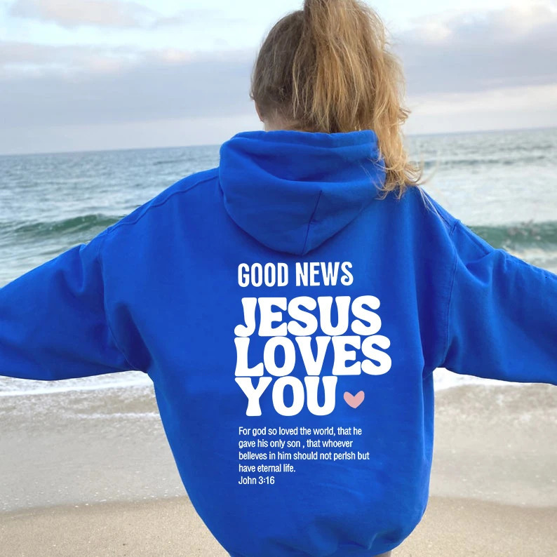GOOD S JESUS LOVES YOU Hoodie Christian Sweatshirt Jesus Trendy Bible Verse Shirt Unisex Aesthetic Clothes 241113 - view 6