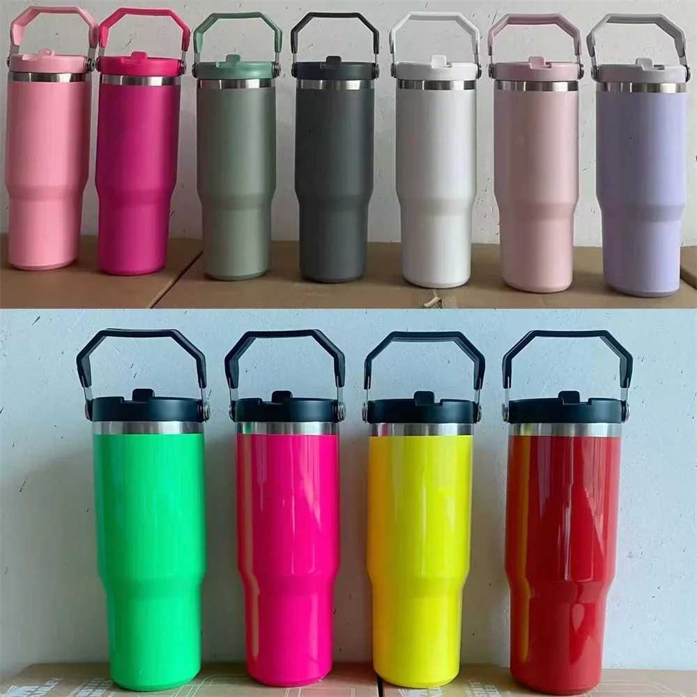 Used for 30 ounce flow cups stainless steel coffee cups with lids and handles for vacuum leaks Y241114