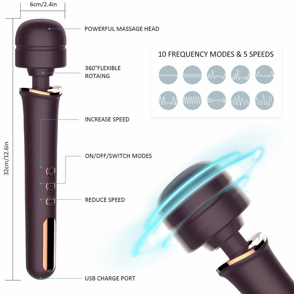 bc vibrating Multi made purpose stick of silicone material frequency speed massage waterproof and silent USB charging waterpro