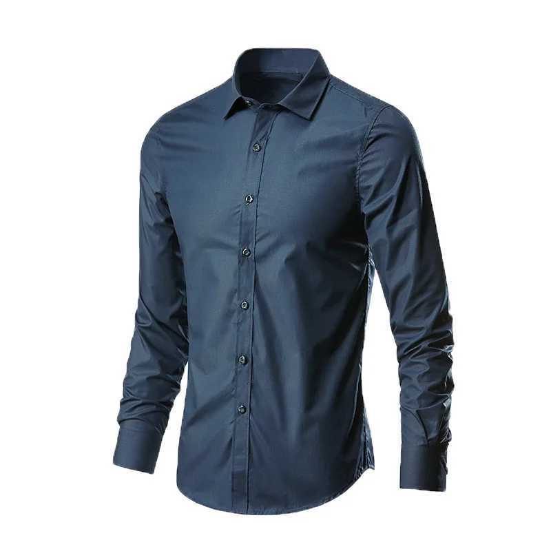 Mens Dress Shirts Long-Sleeved Non-Ironing Business Blouse Slim-Fitting Professional Work Casual Button-Down Suit ShirtsXJ24113
