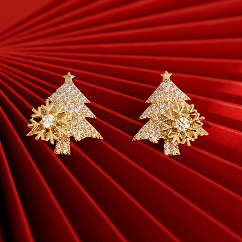 Sparkg Sterg Sier Rotating Snowflake Stud Earrings for Christmas