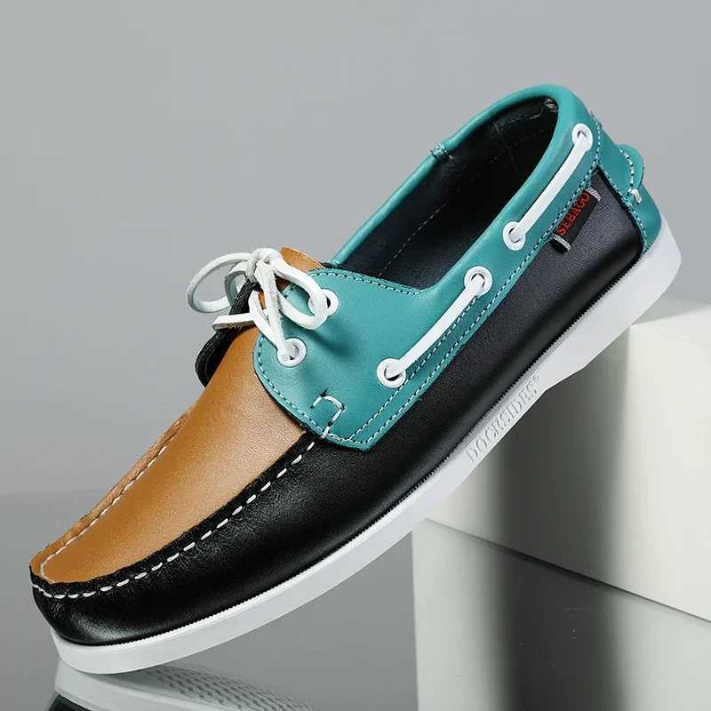 New genuine leather loafers for mens Moccasin driving shoes casual fiable breathable dock classic boat shoesXJ250118